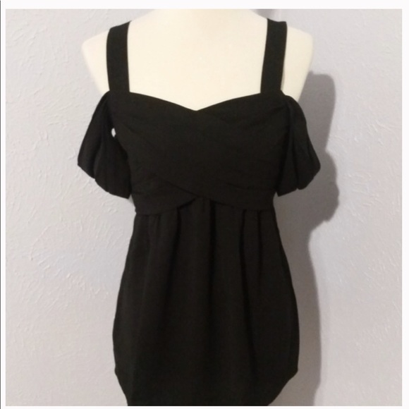 New Ann Taylor Crepe Cold Shoulder Wrap Top S & M - Picture 4 of 7